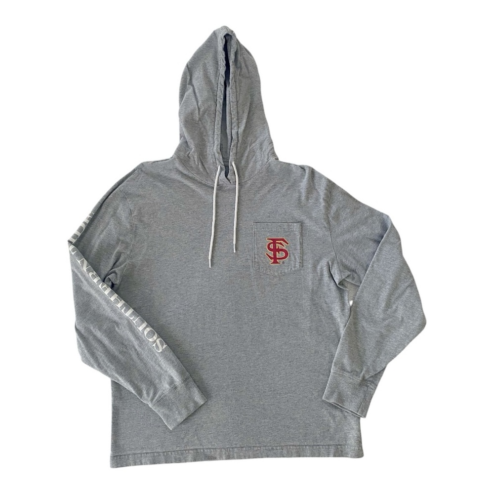 Southern Tide Long Sleeve Florida State Hoodie T Shirt Gray Men’s Medium